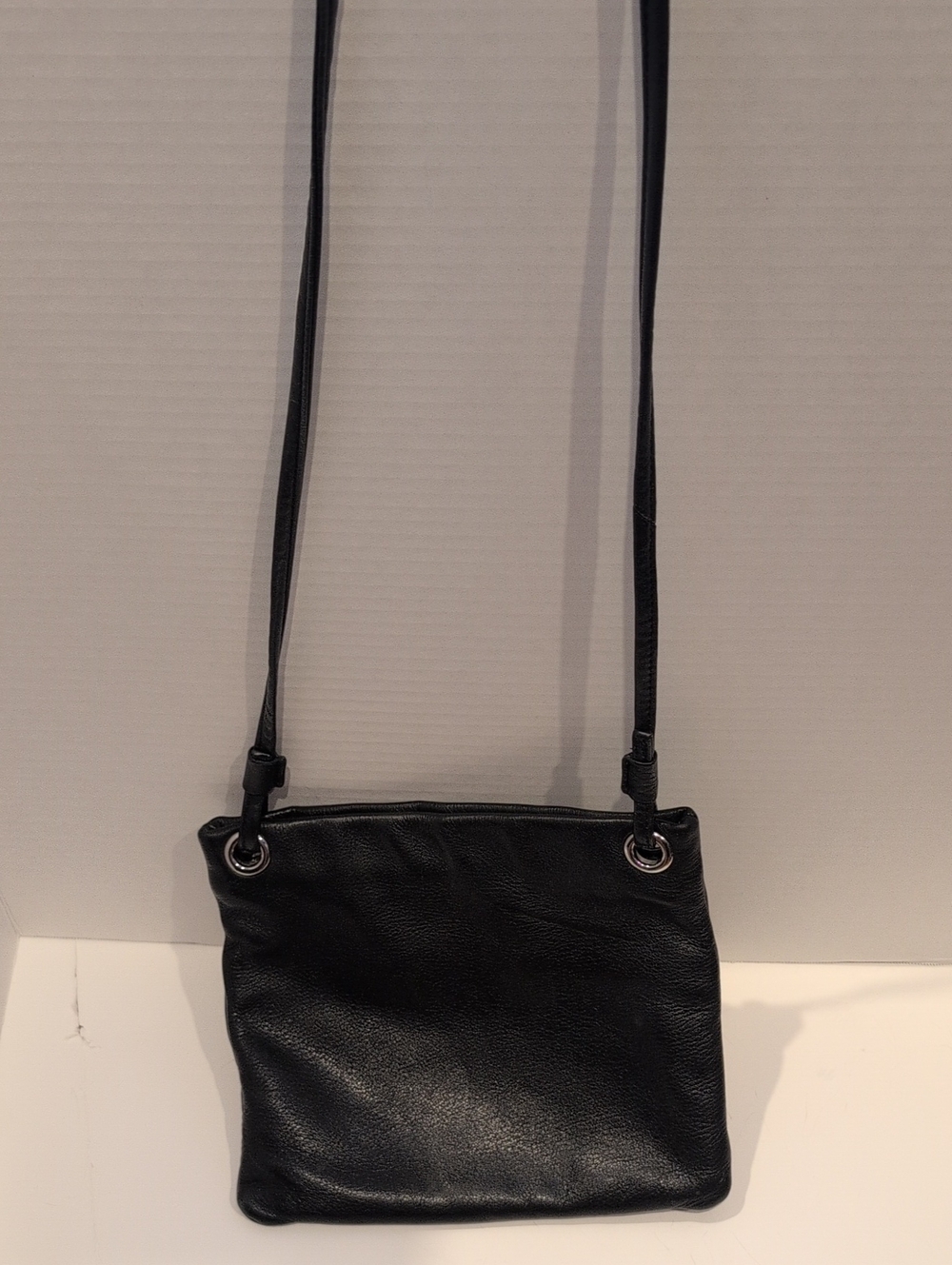 margot Black Leather Crossbody Shoulder Bag